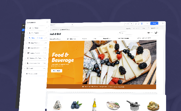 Thumbnail of a food and beverage website mockup