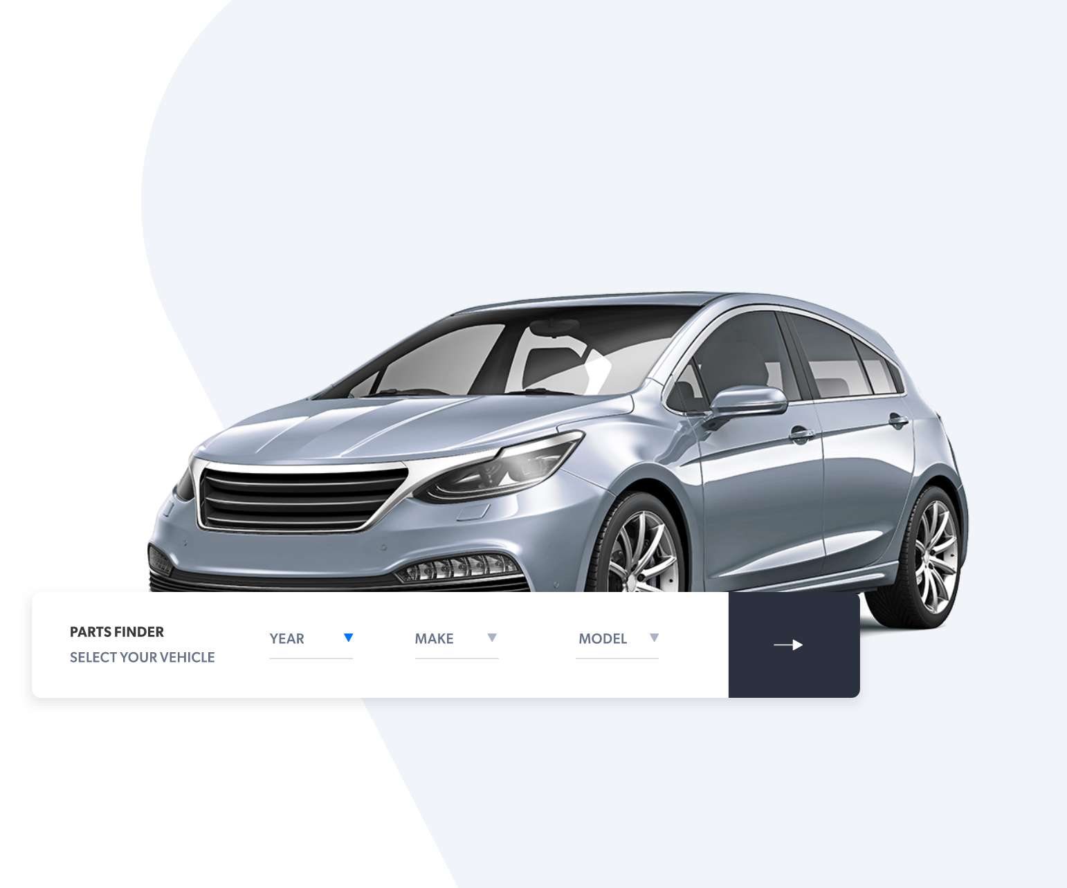 Image of a car with facet options in foreground.