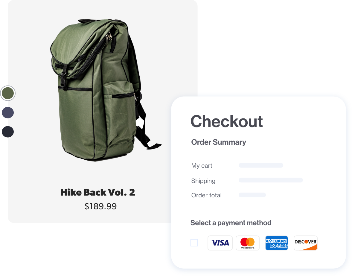 Graphic Backpack Order Summary Checkout